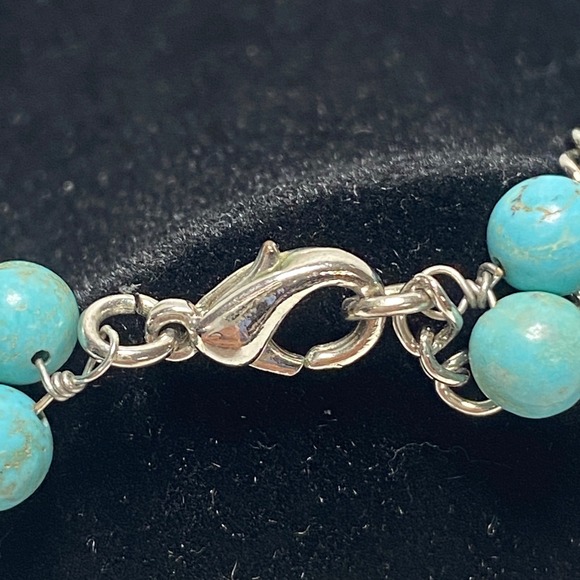 Turquoise‎ Southwestern Necklace Two Strand Chunky Bead Boho Statement Rodeo 90g - Picture 11 of 16